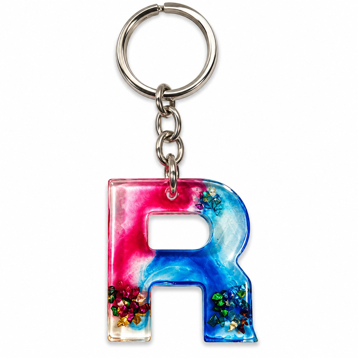 Alphabet Epoxy Resin Keychain