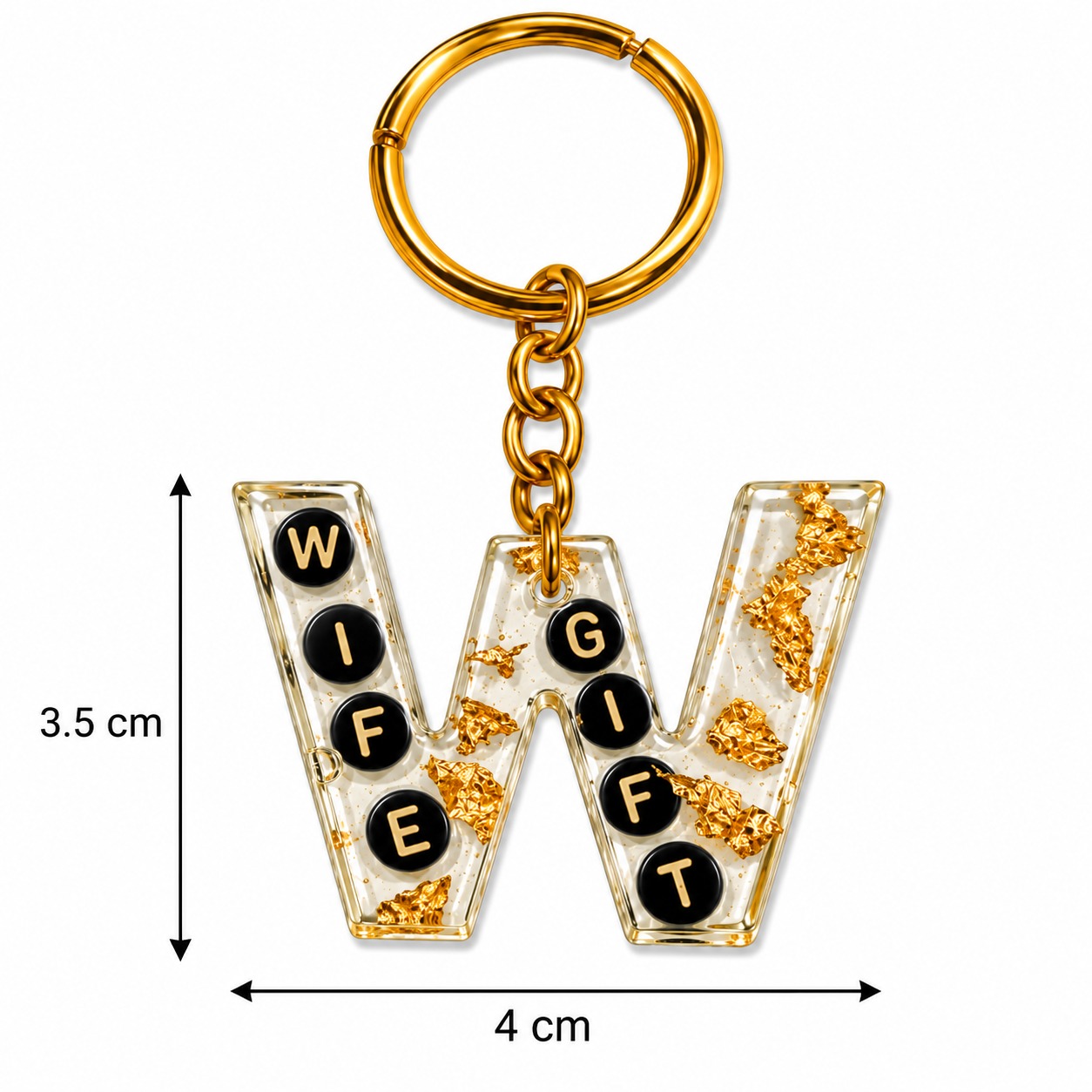 Alphabet Epoxy Resin Keychain