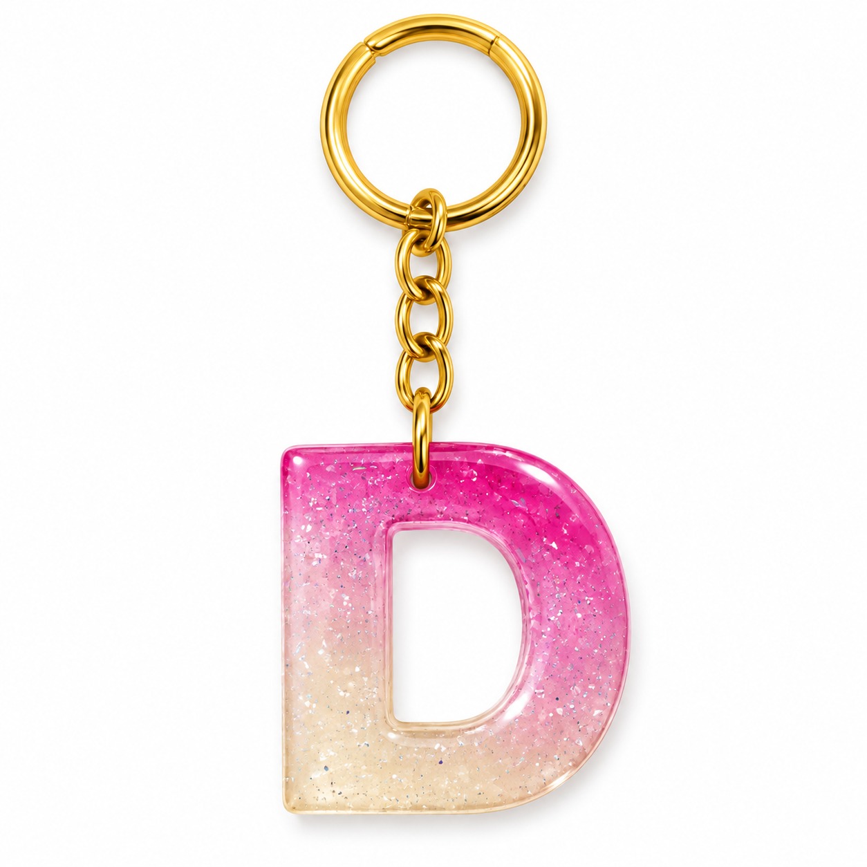 Alphabet Epoxy Resin Keychain