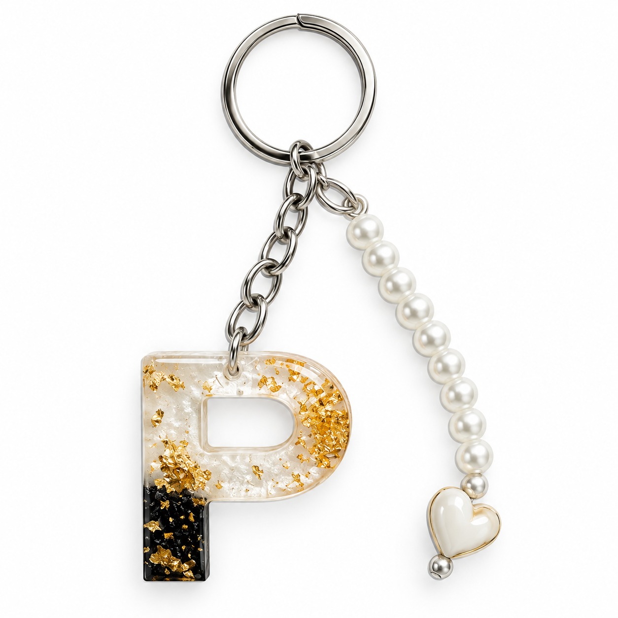 Alphabet Epoxy Resin Keychain