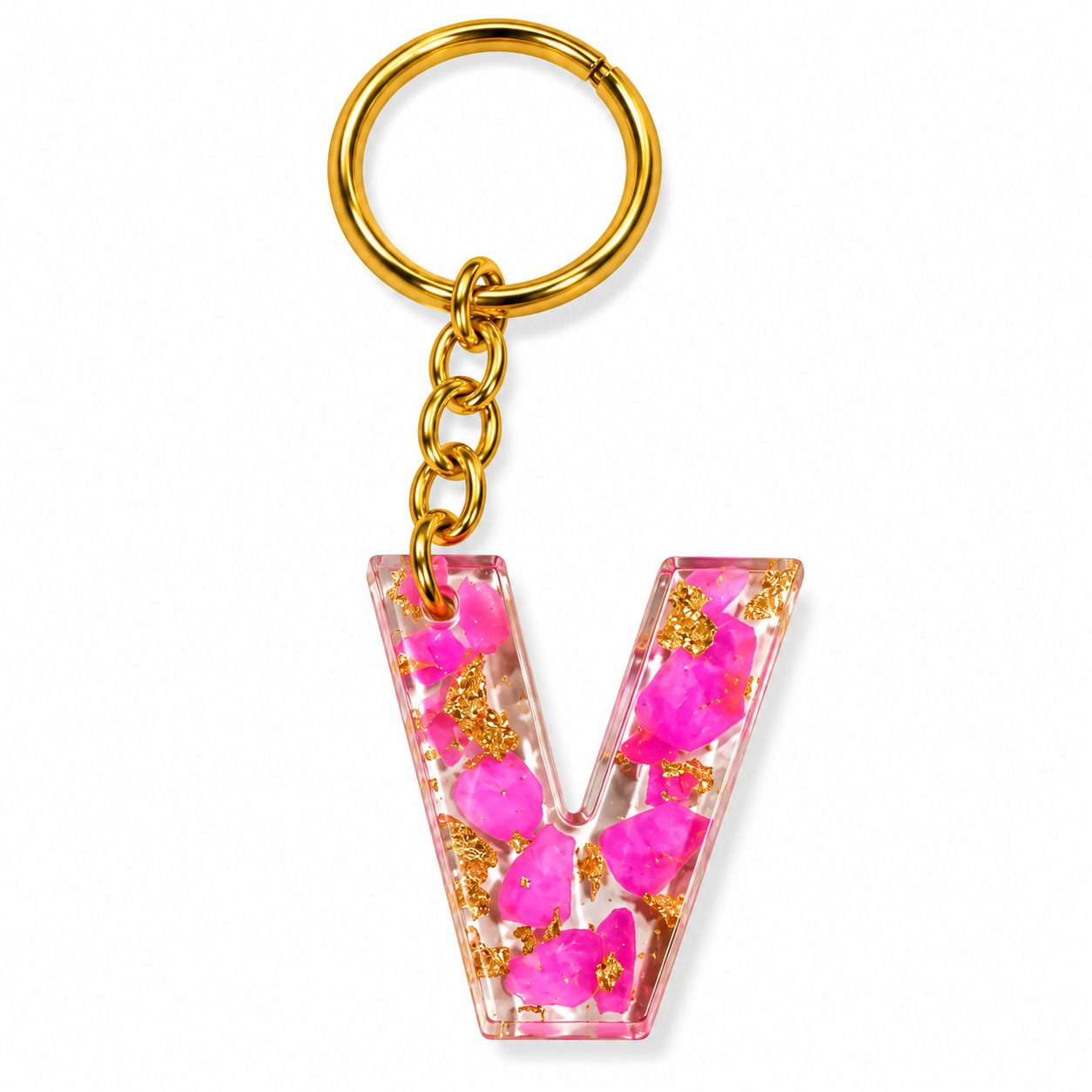 Alphabet Epoxy Resin Keychain