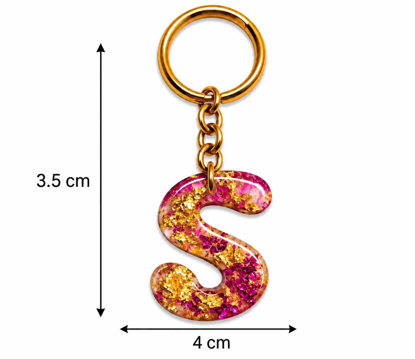 Alphabet Epoxy Resin Keychain