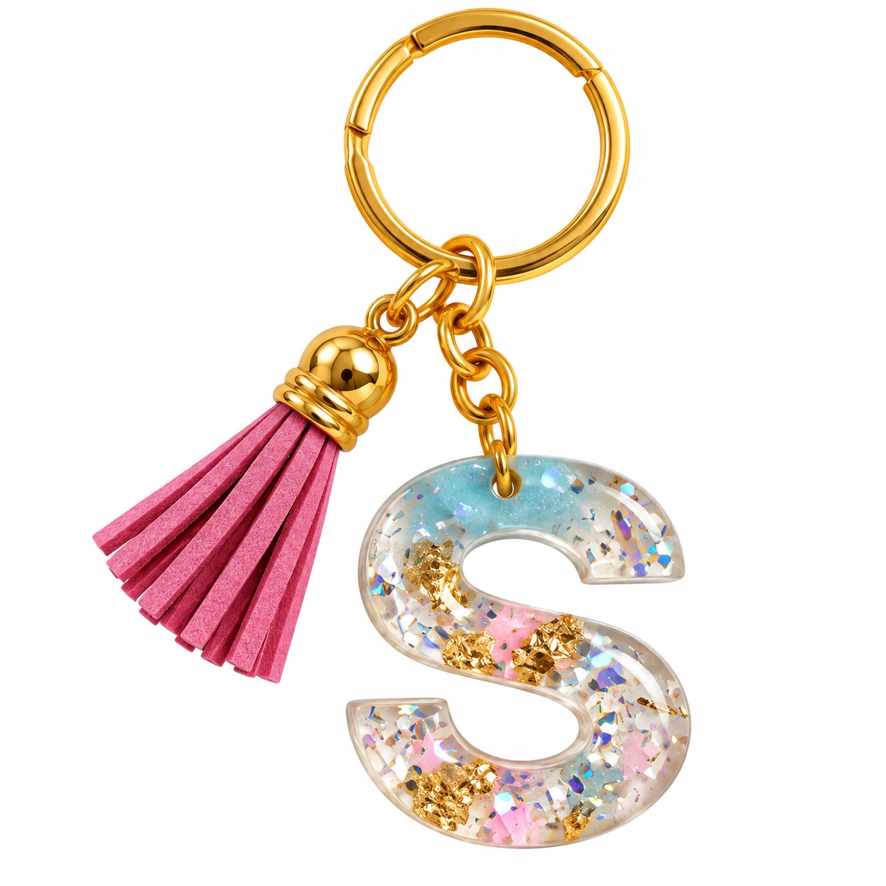 Alphabet Epoxy Resin Keychain