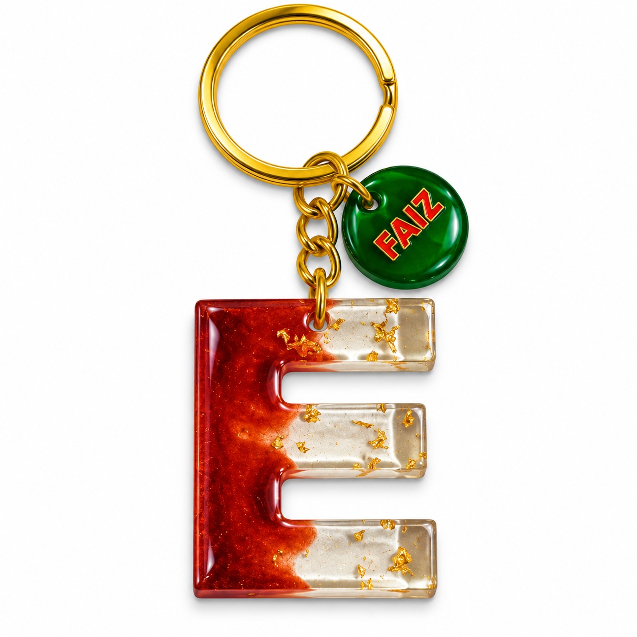 Alphabet Epoxy Resin Keychain