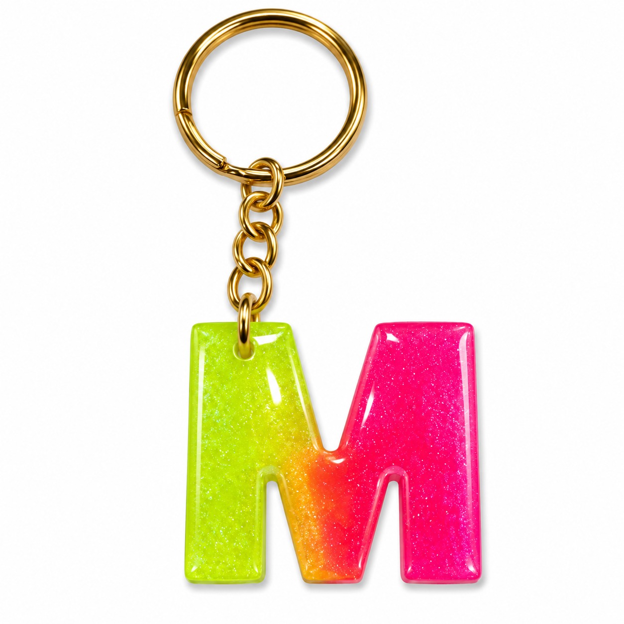Alphabet Epoxy Resin Keychain