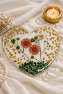 Eternal Bloom Resin Heart