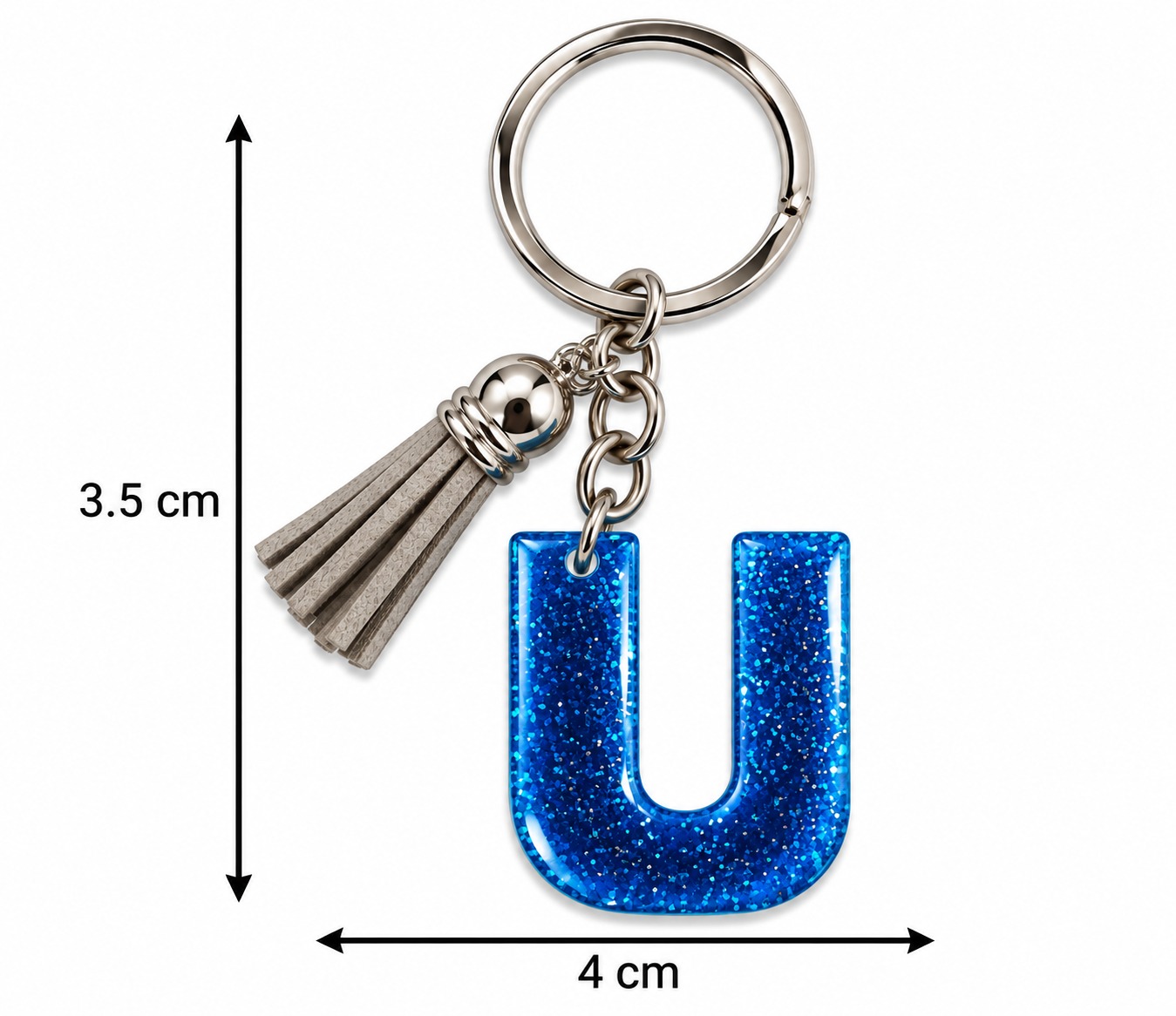 Alphabet Epoxy Resin Keychain