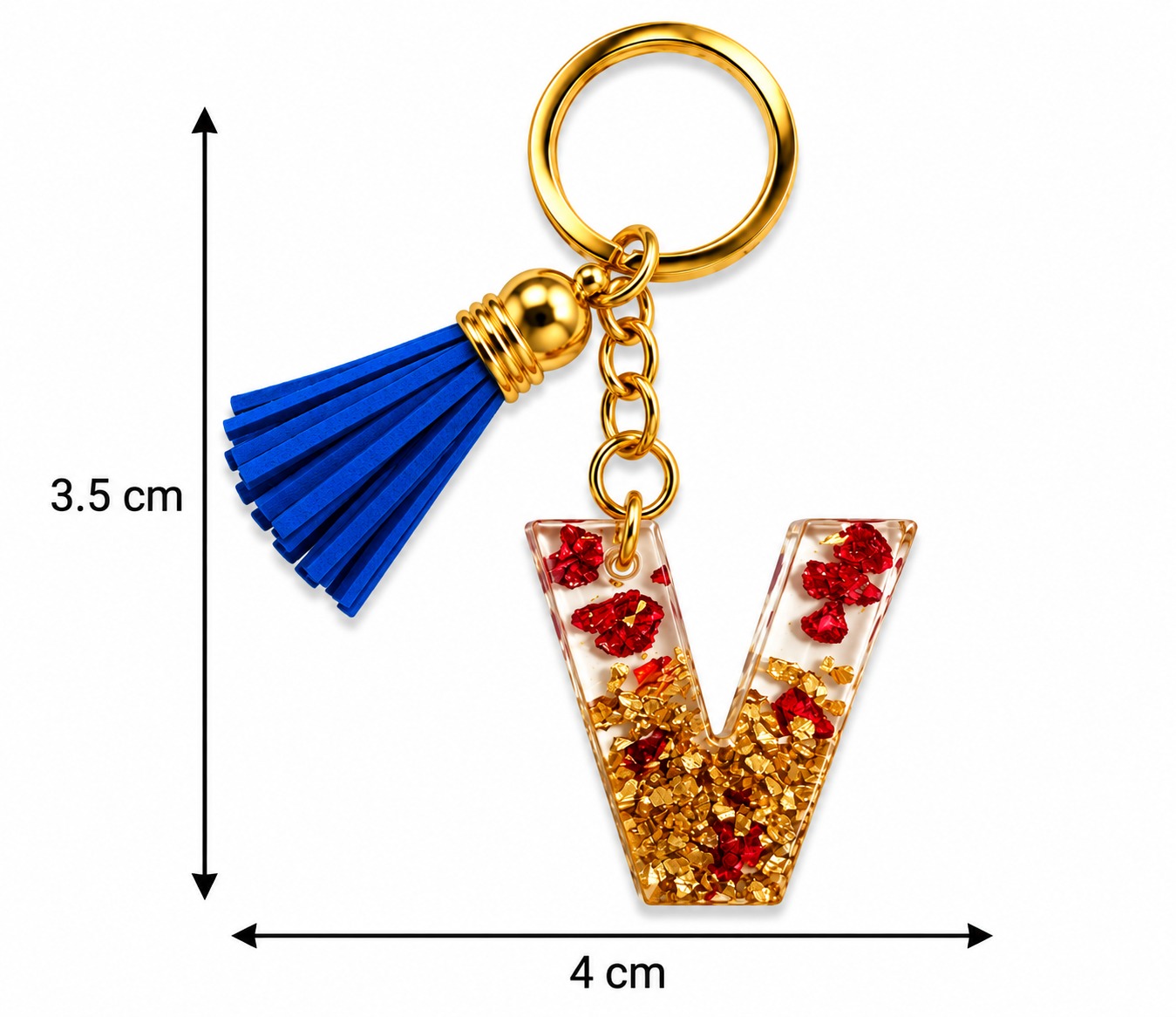 Alphabet Epoxy Resin Keychain