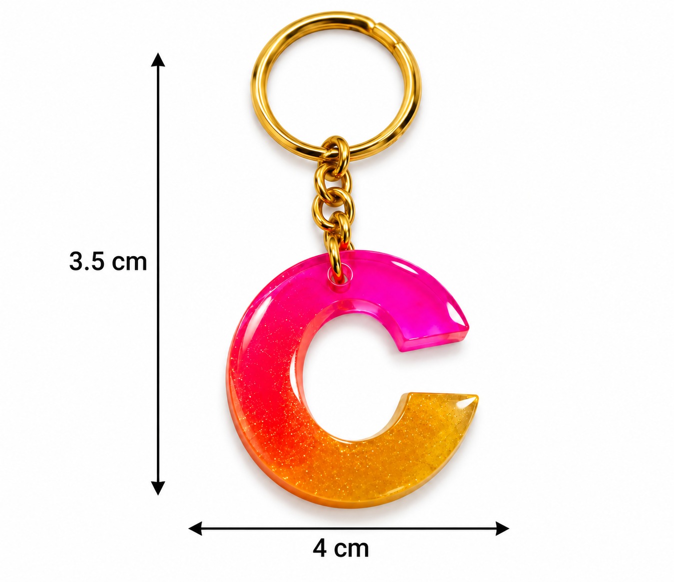 Alphabet Epoxy Resin Keychain