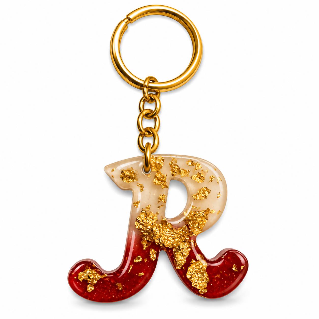 Alphabet Epoxy Resin Keychain