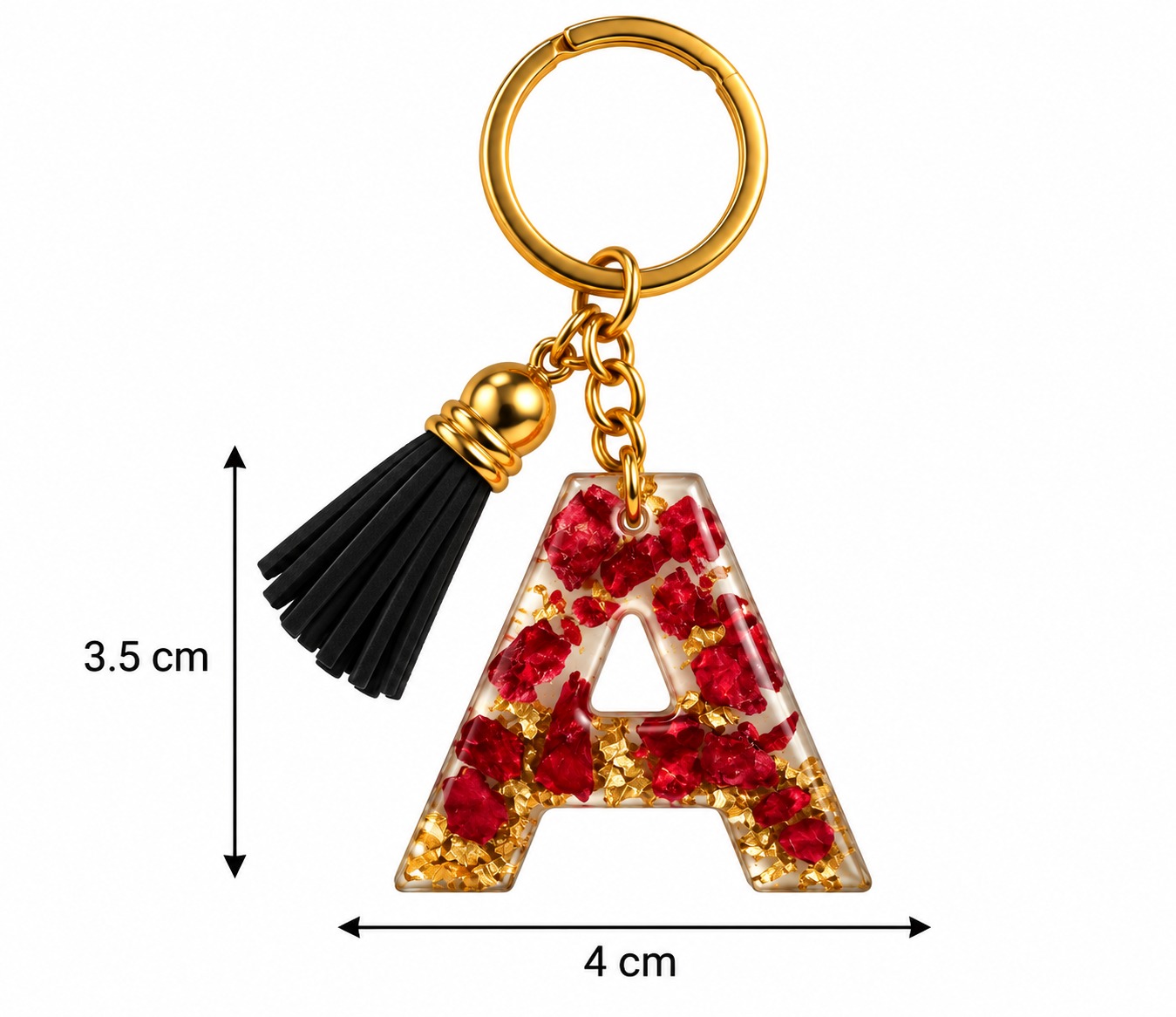 Alphabet Epoxy Resin Keychain