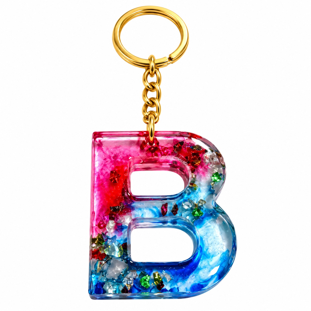 Alphabet Epoxy Resin Keychain