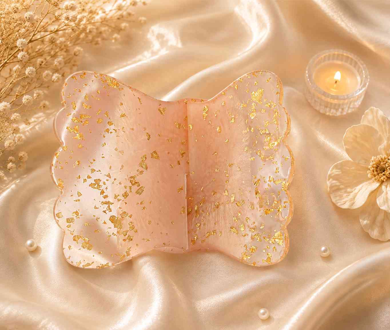Islamic Rehal for Quran Shareef, pink with Gold Accents, Decorative Book Stand