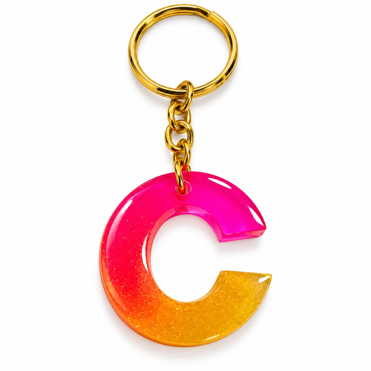 Alphabet Epoxy Resin Keychain