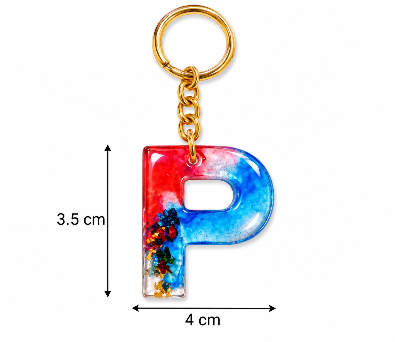 Alphabet Epoxy Resin Keychain