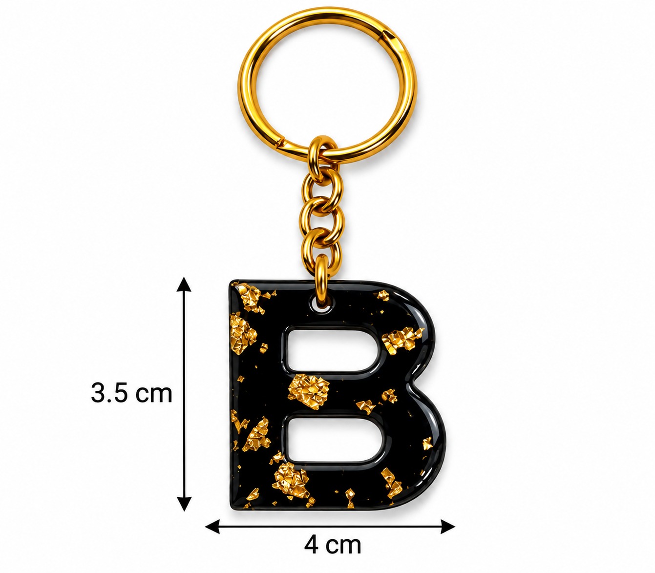 Alphabet Epoxy Resin Keychain