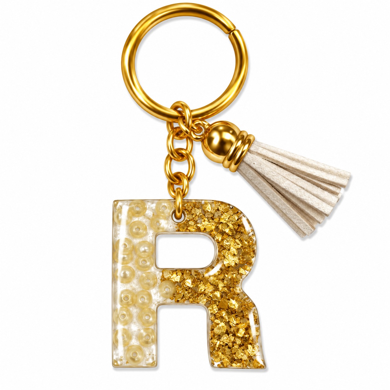 Alphabet Epoxy Resin Keychain