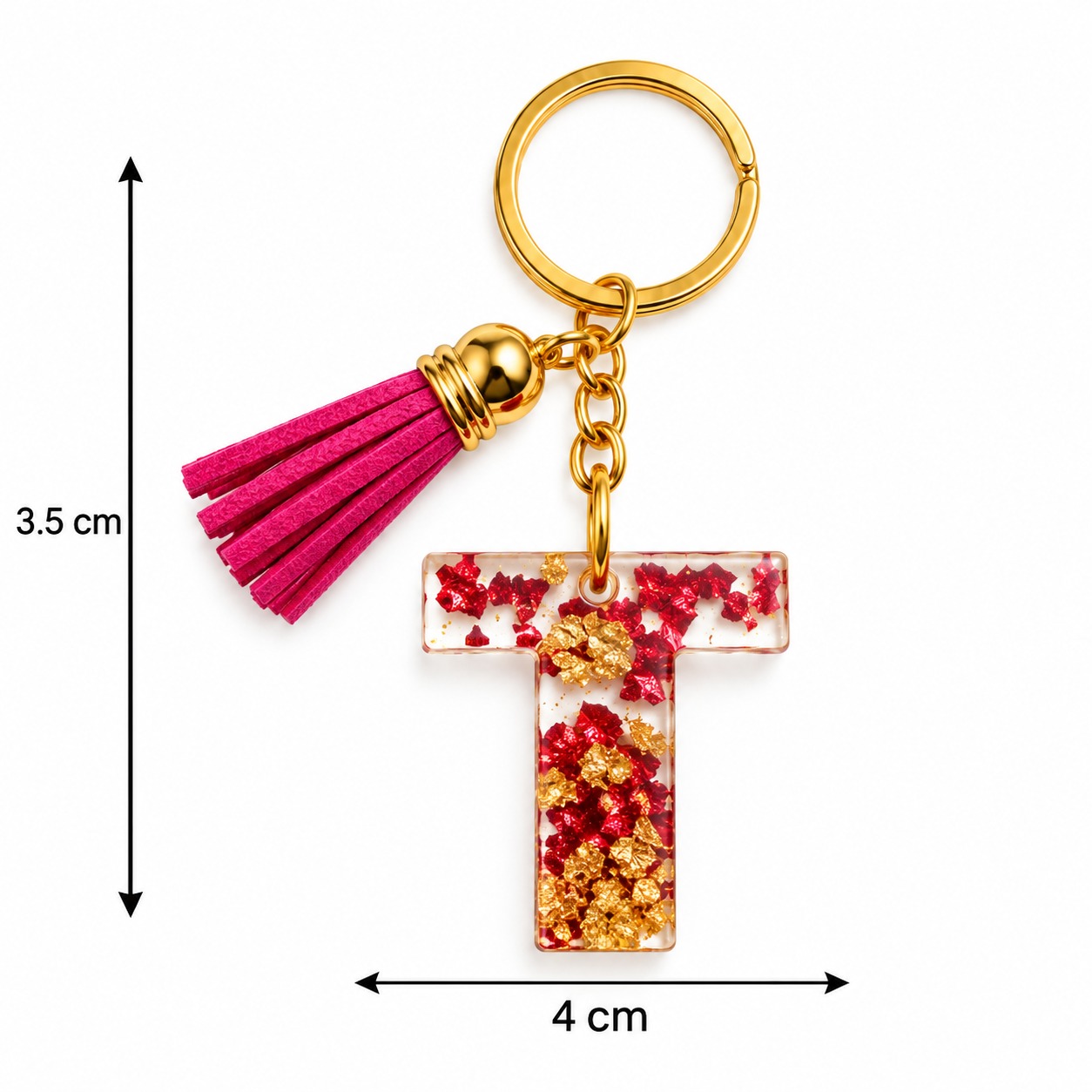 Alphabet Epoxy Resin Keychain