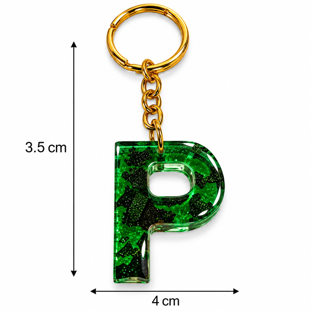 Alphabet Epoxy Resin Keychain