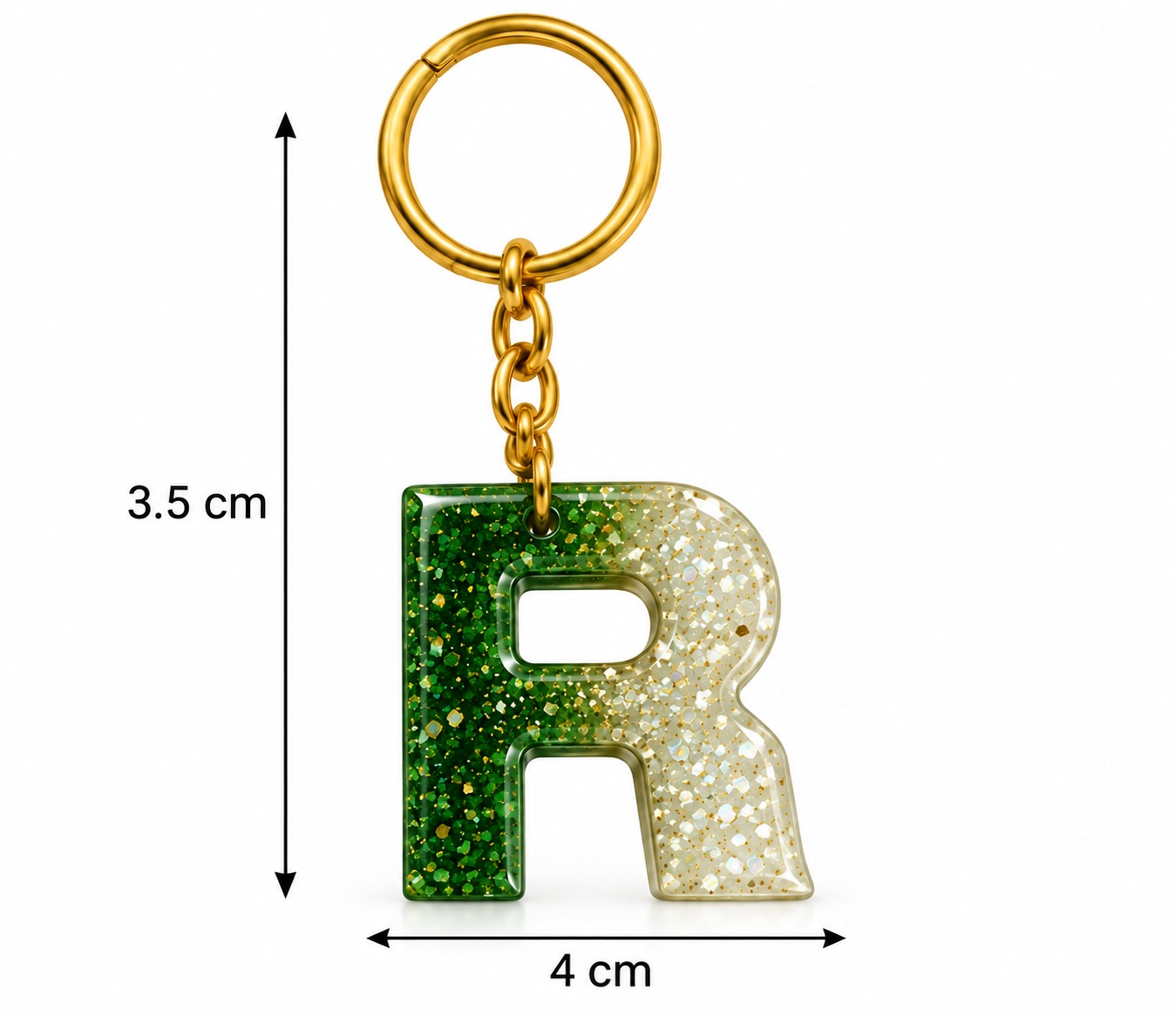 Alphabet Epoxy Resin Keychain