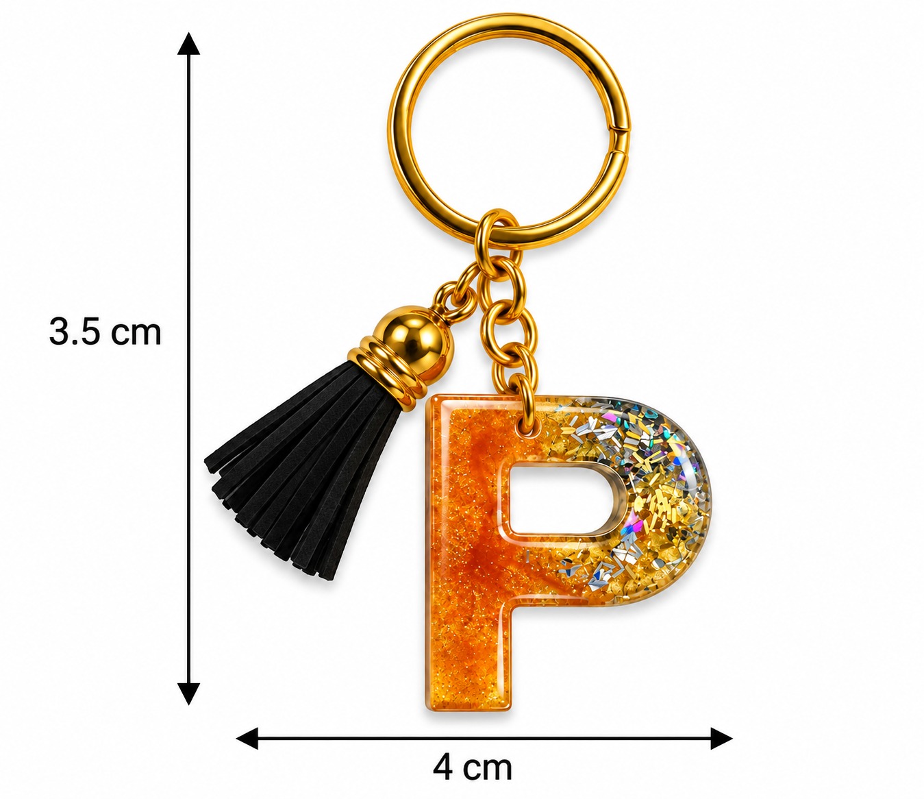 Alphabet Epoxy Resin Keychain