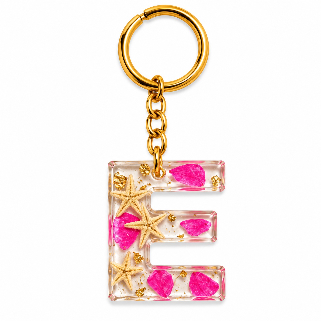Alphabet Epoxy Resin Keychain