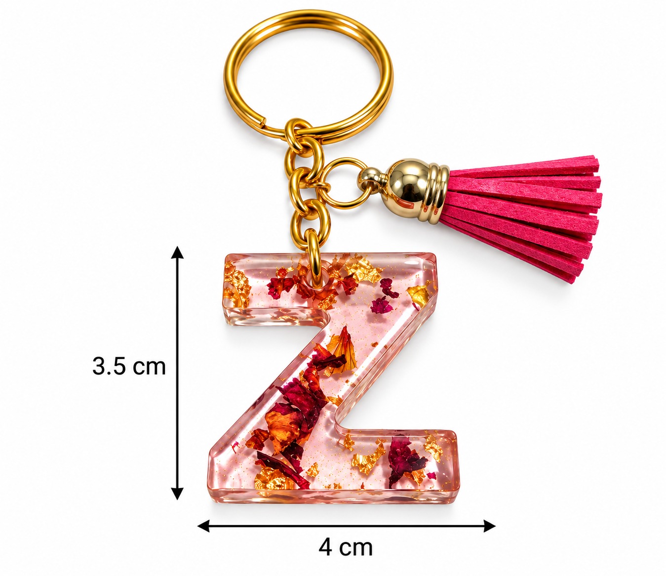 Alphabet Epoxy Resin Keychain