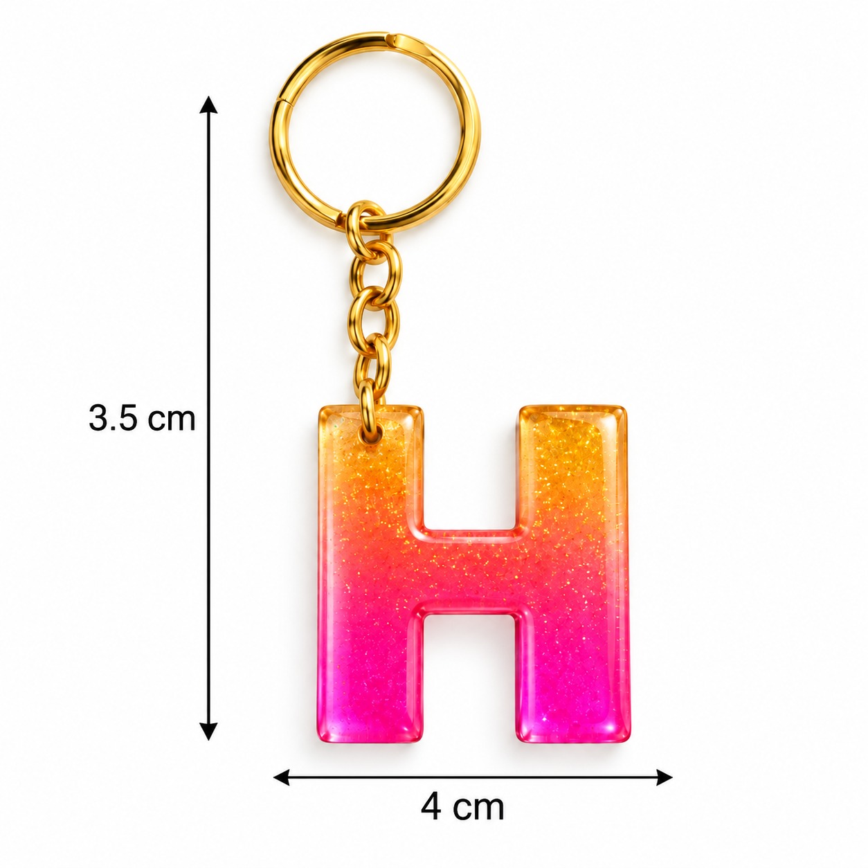 Alphabet Epoxy Resin Keychain