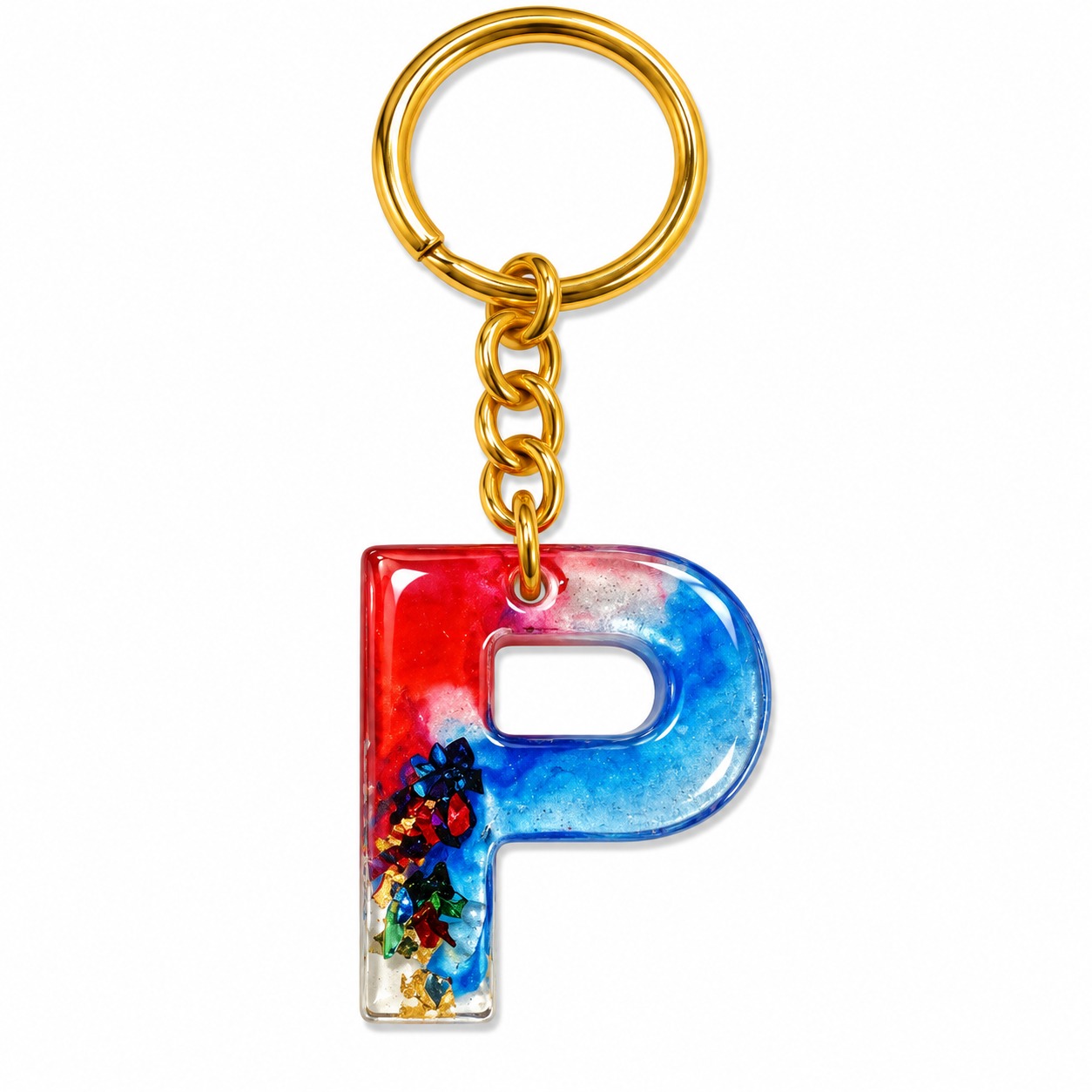 Alphabet Epoxy Resin Keychain
