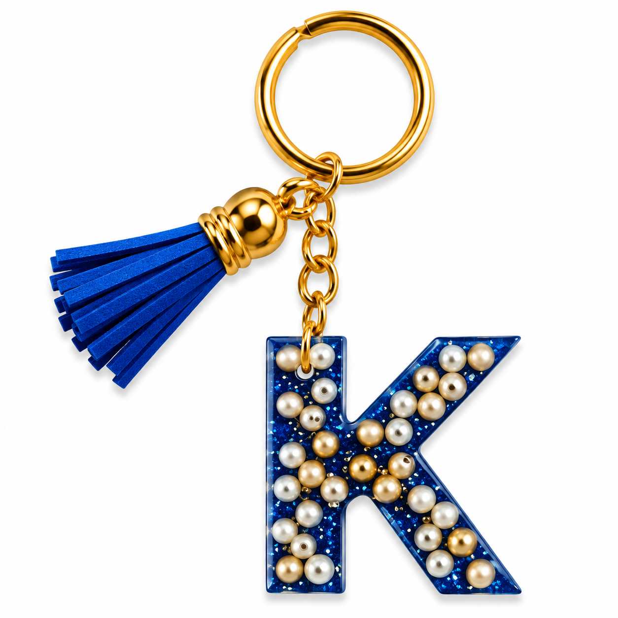 Alphabet Epoxy Resin Keychain