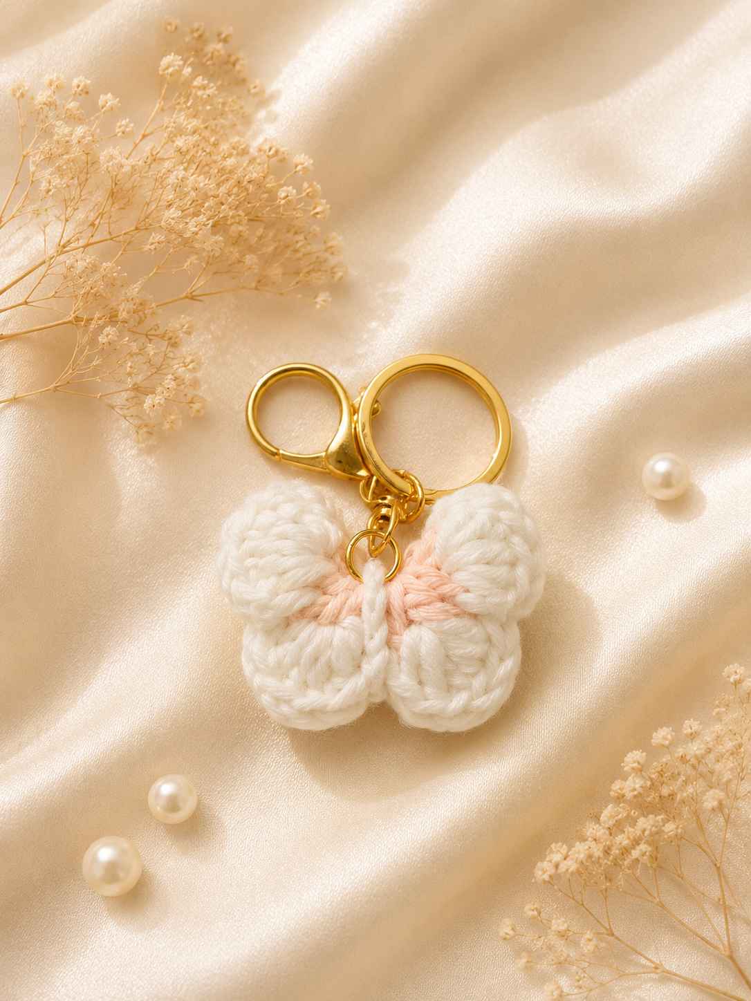 Crocheted butterfly keychains