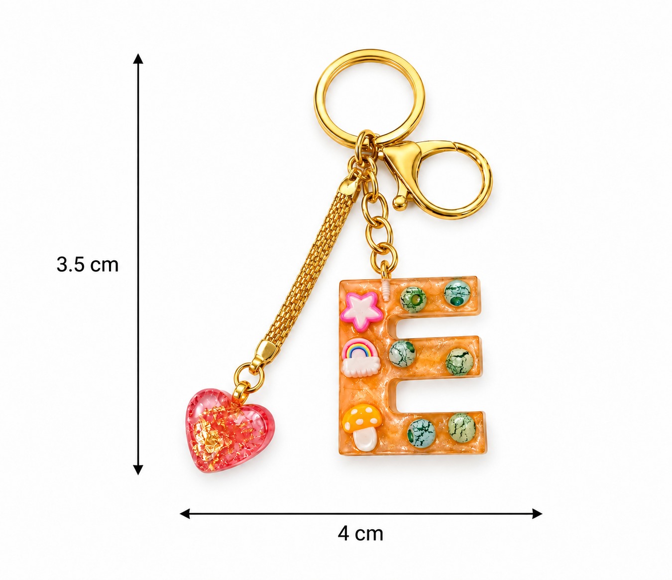 Alphabet Epoxy Resin Keychain