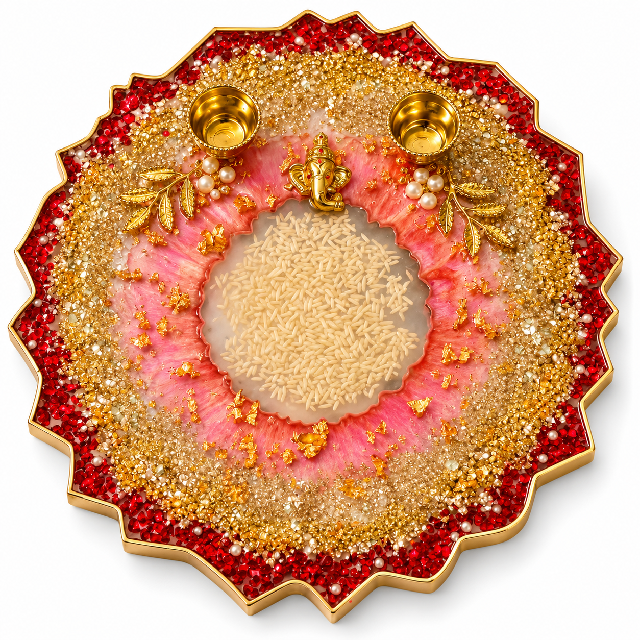 Luxury Resin Puja Thali BIG SIZE 