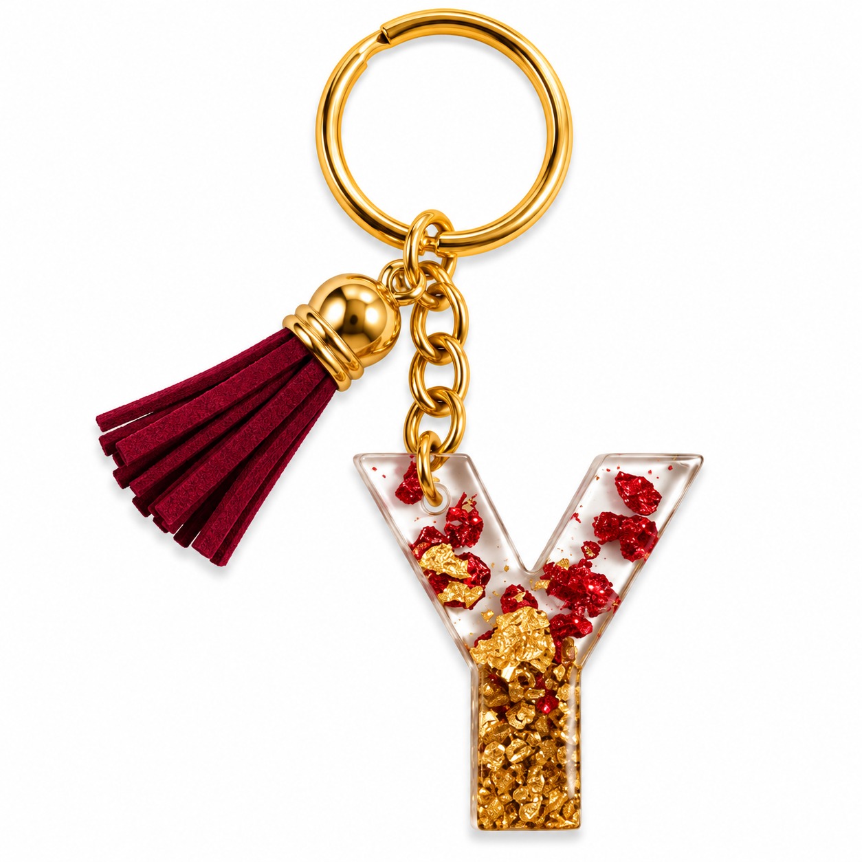 Alphabet Epoxy Resin Keychain