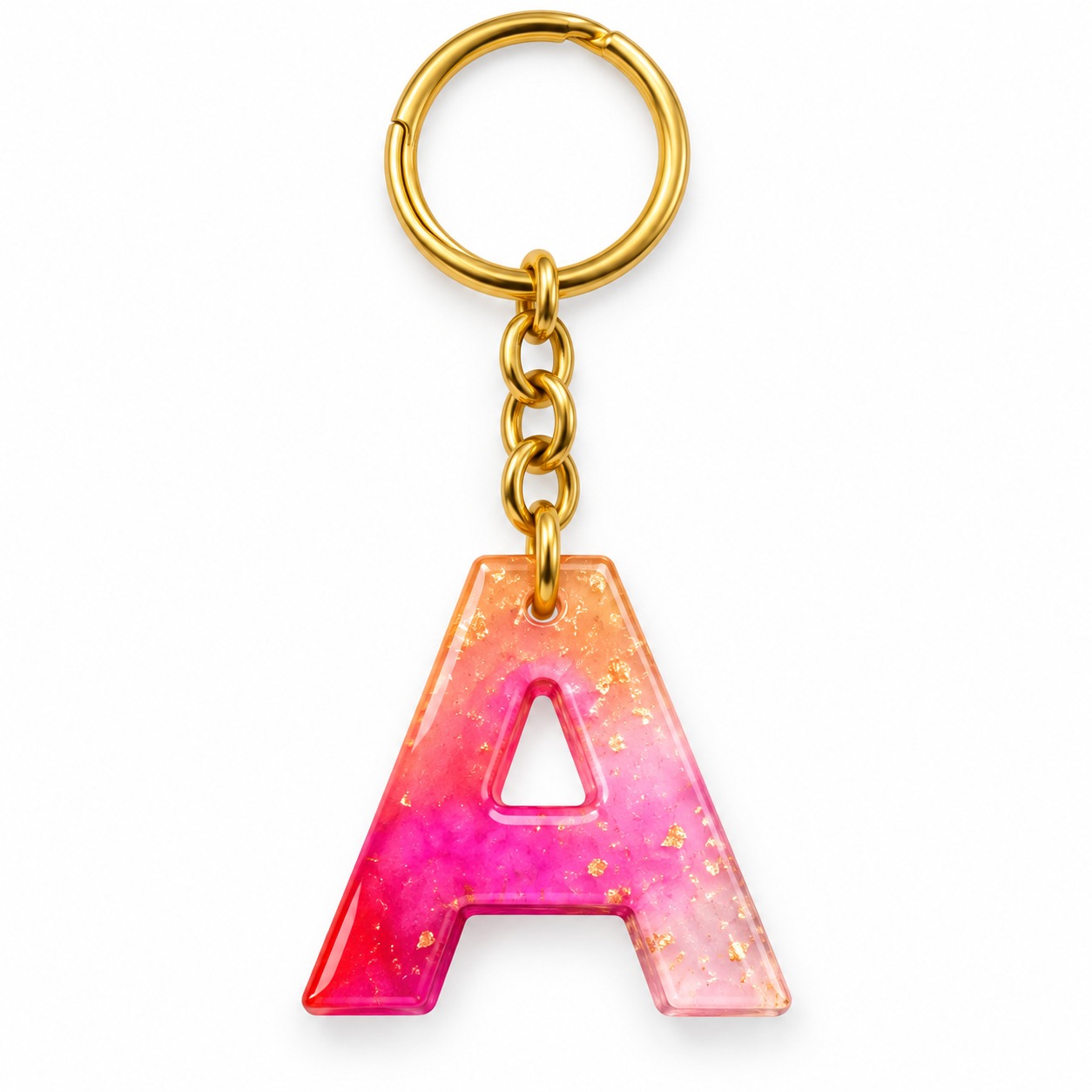 Alphabet Epoxy Resin Keychain