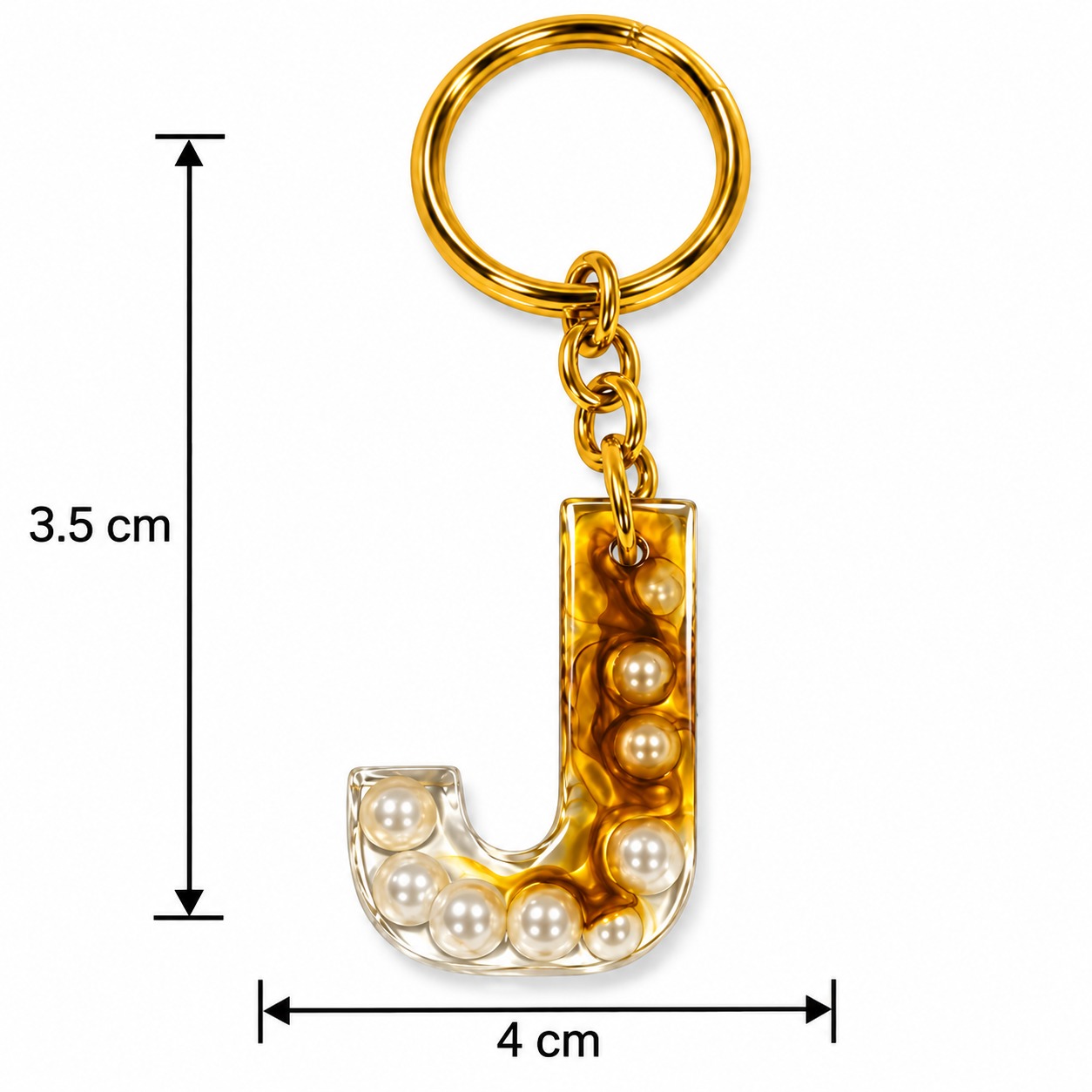 Alphabet Epoxy Resin Keychain