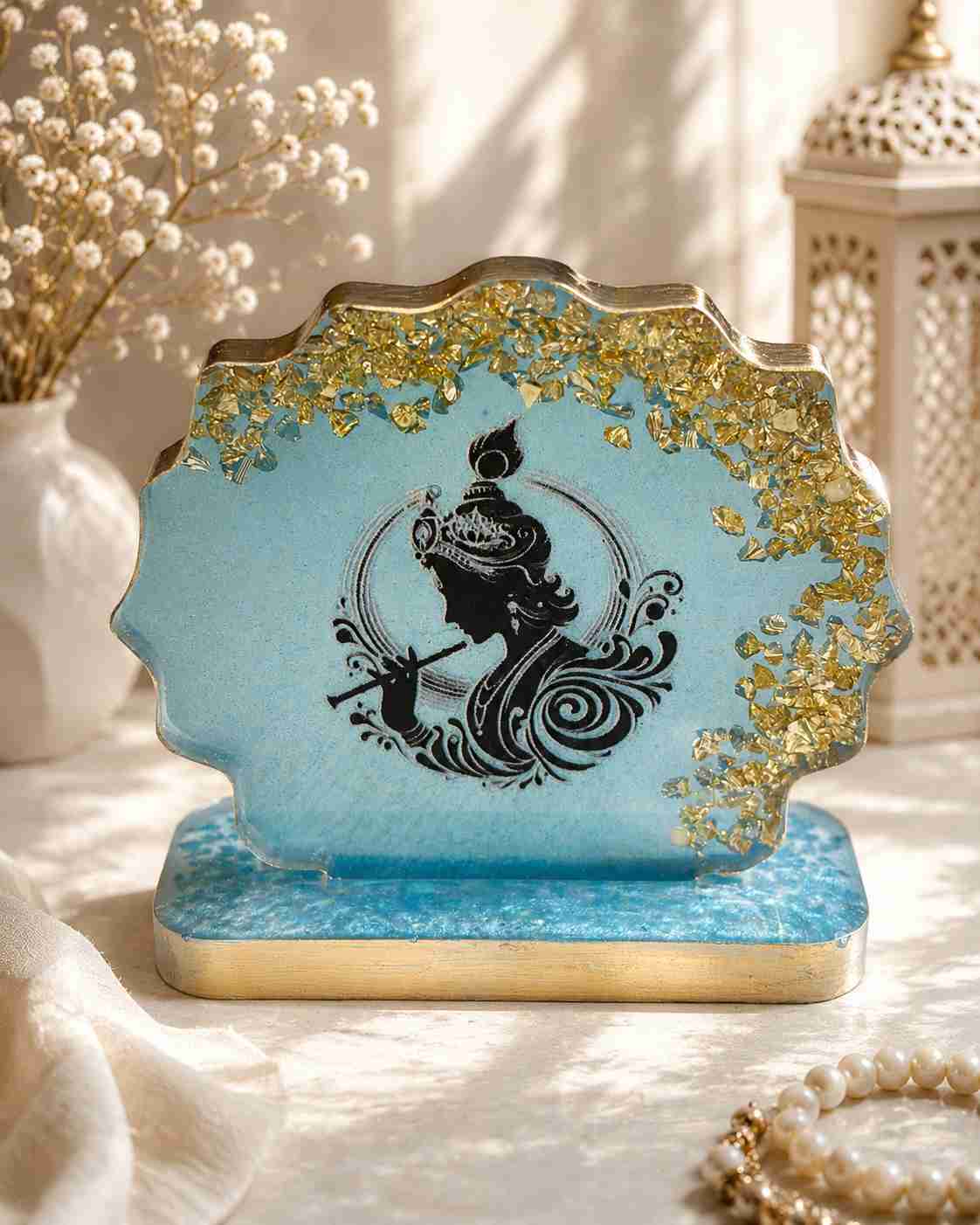 Luxury Resin Krishna Standy Frame