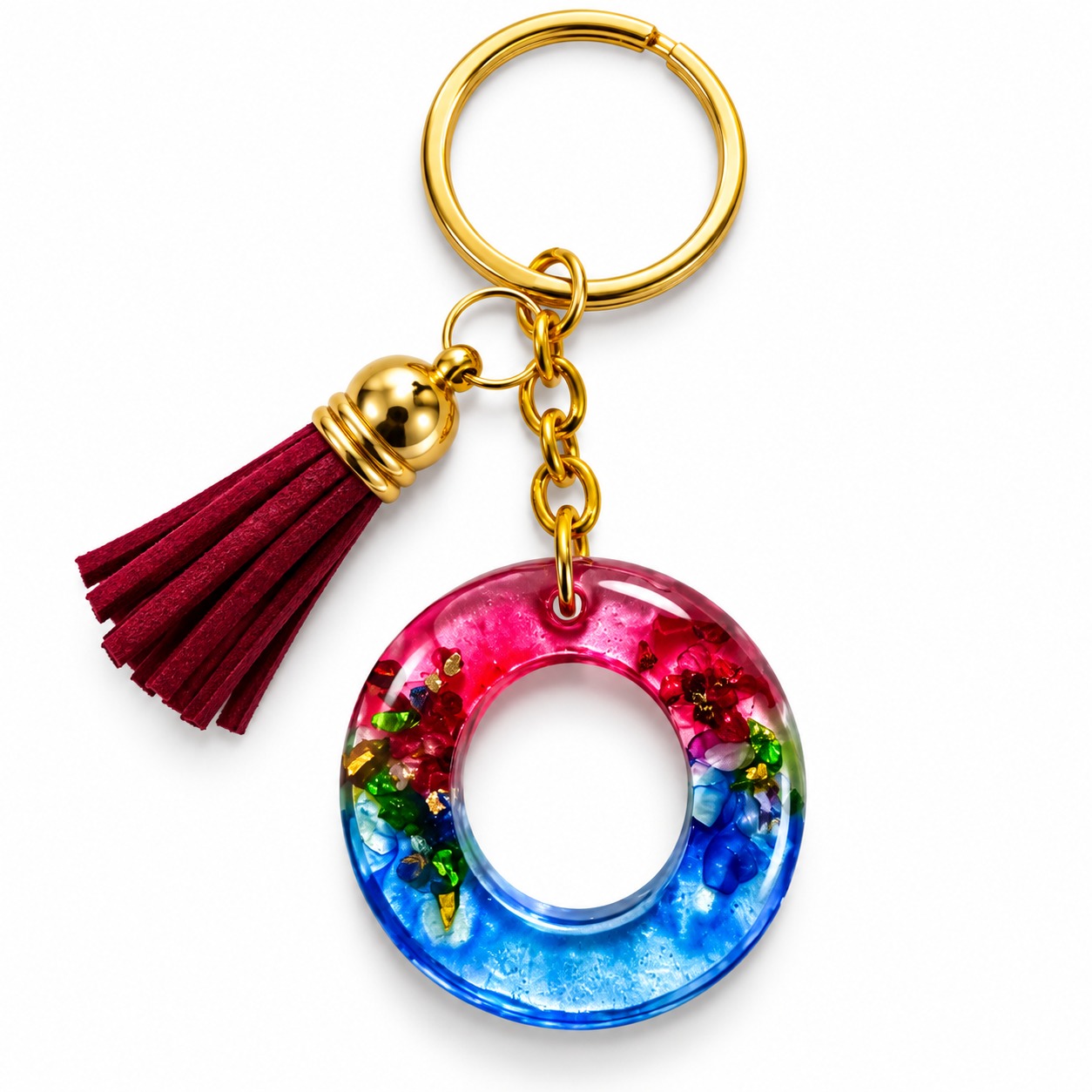 Alphabet Epoxy Resin Keychain
