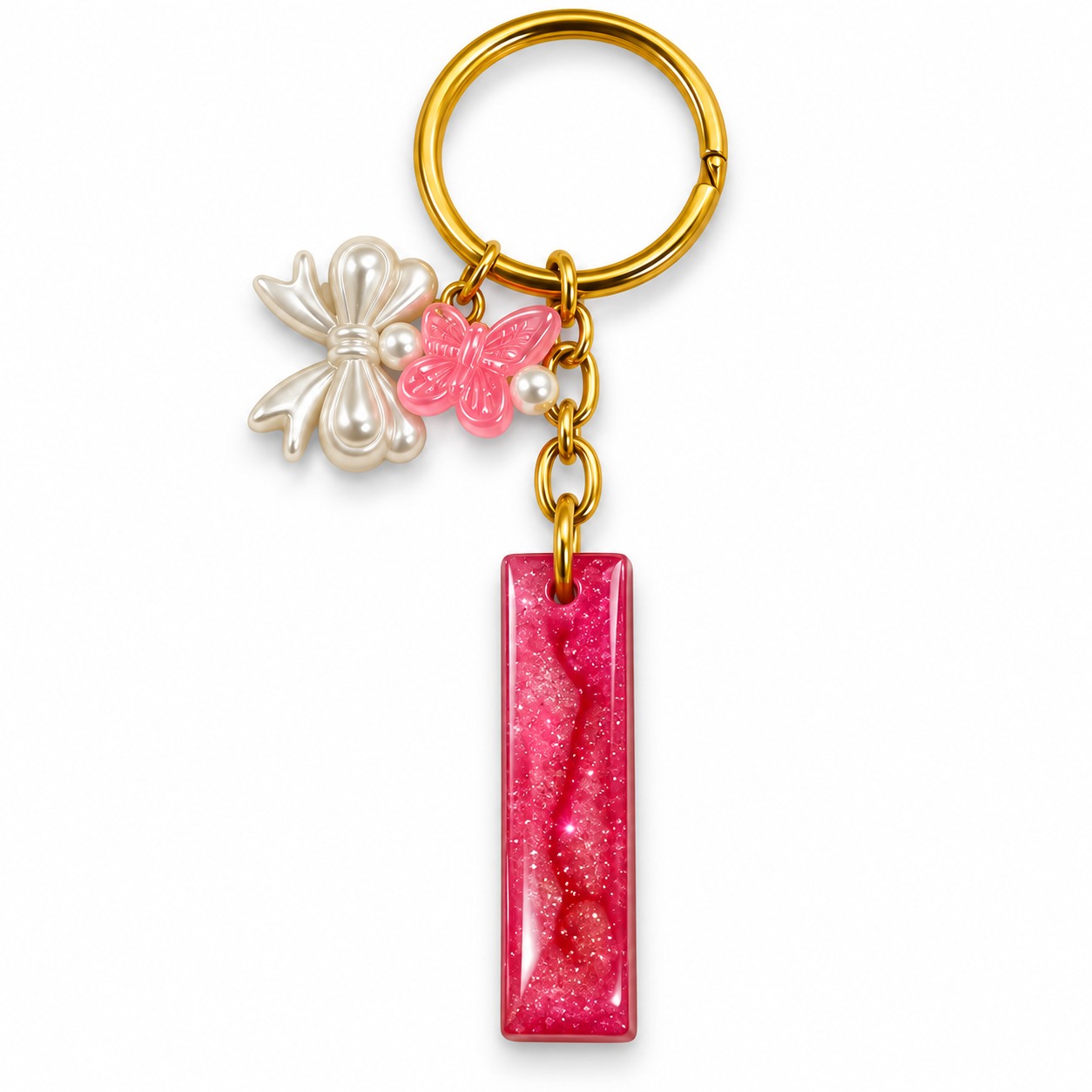 Alphabet Epoxy Resin Keychain