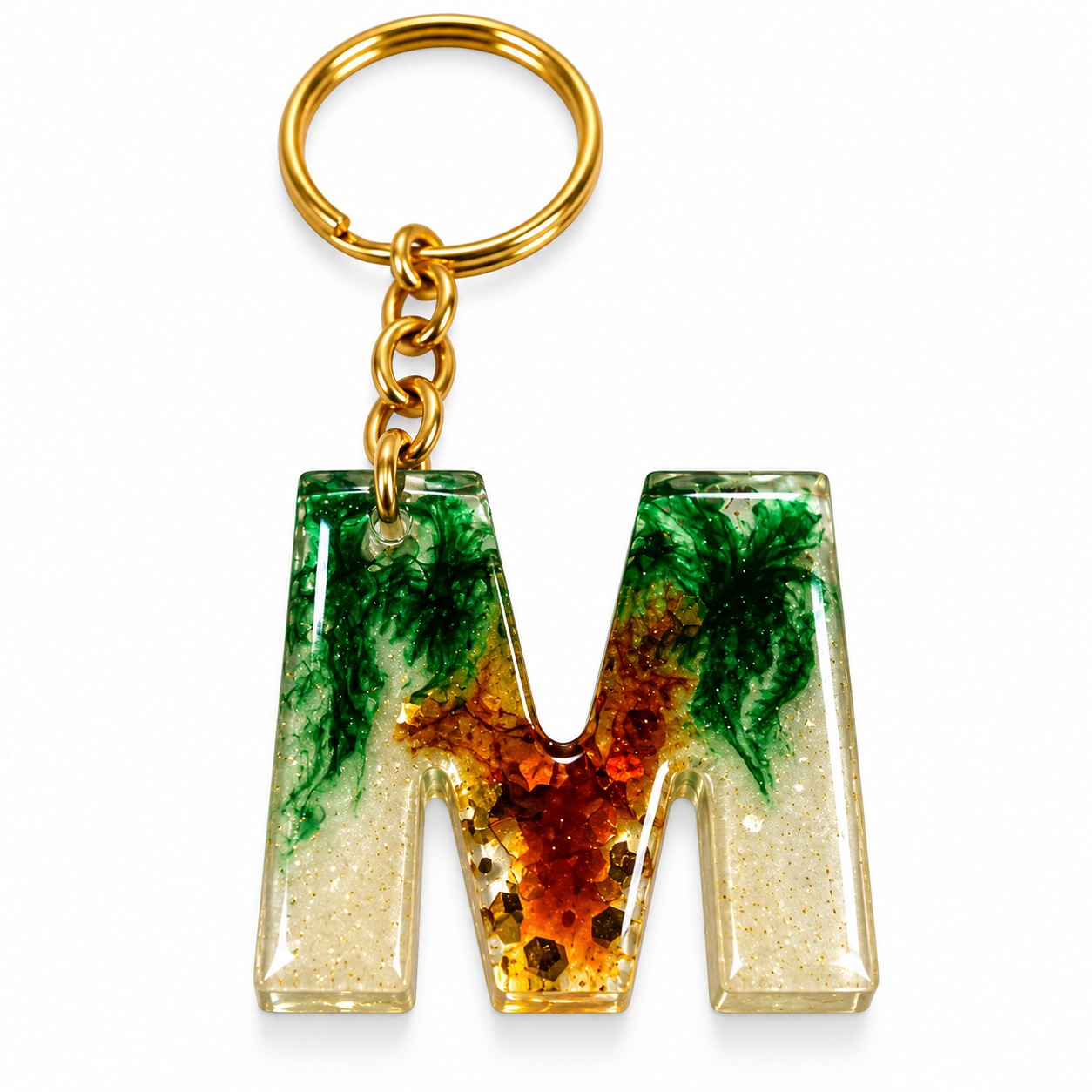 Alphabet Epoxy Resin Keychain