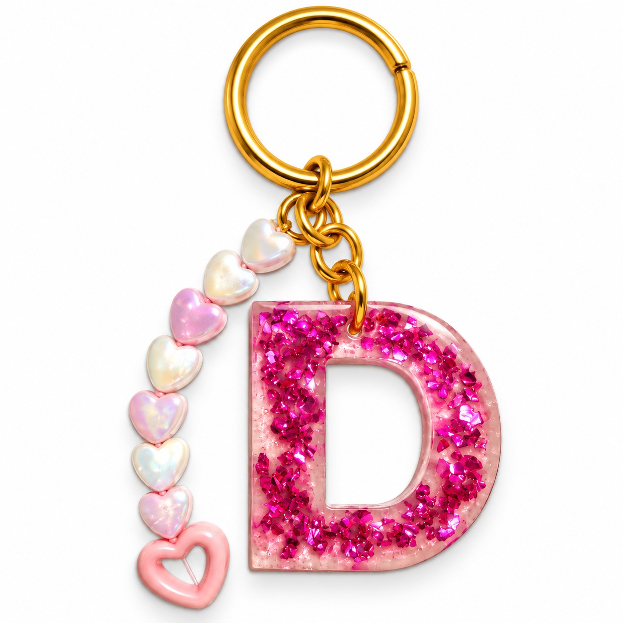 Alphabet Epoxy Resin Keychain