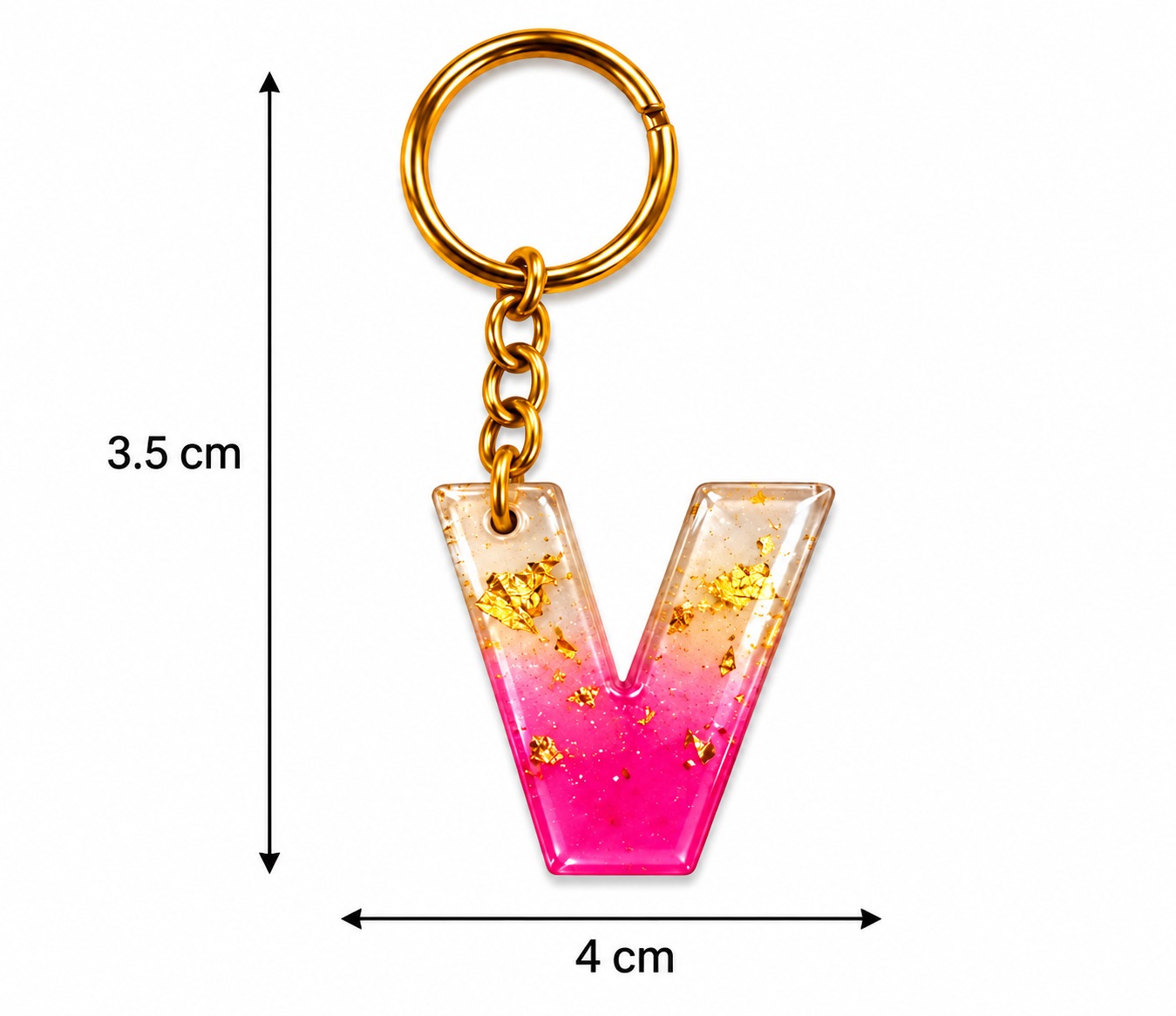 Alphabet Epoxy Resin Keychain