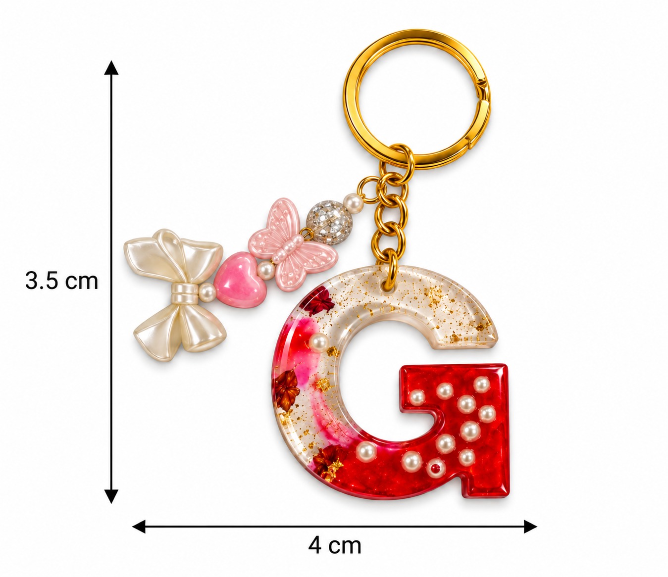 Alphabet Epoxy Resin Keychain