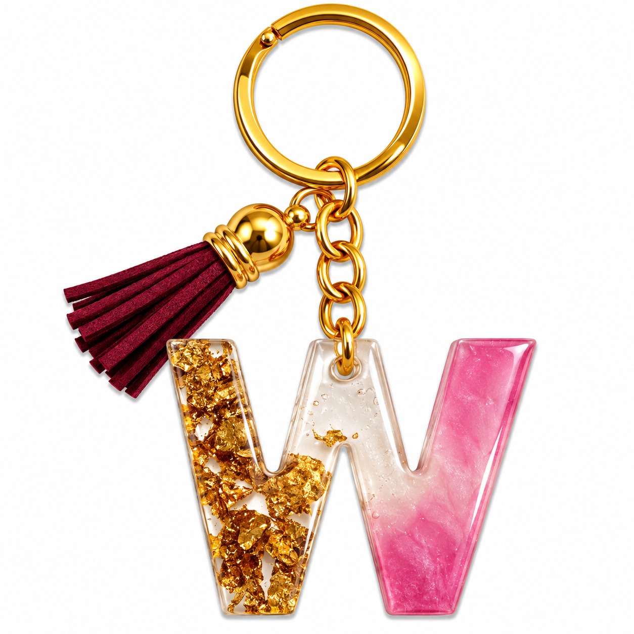 Alphabet Epoxy Resin Keychain