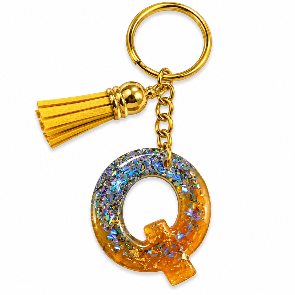 Alphabet Epoxy Resin Keychain