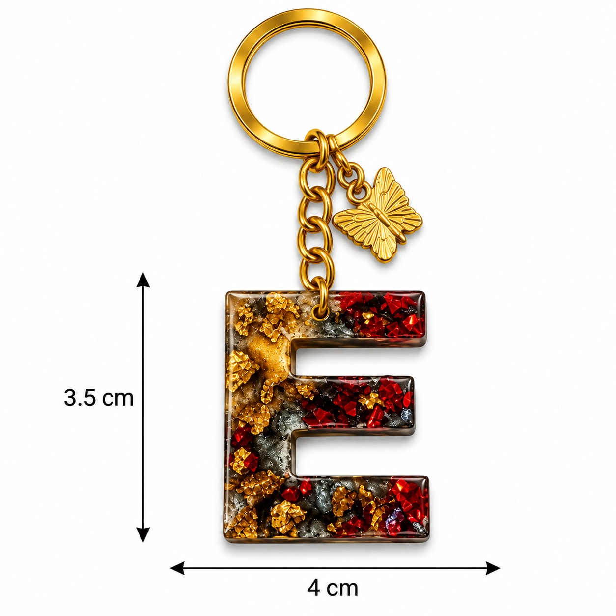 Alphabet Epoxy Resin Keychain