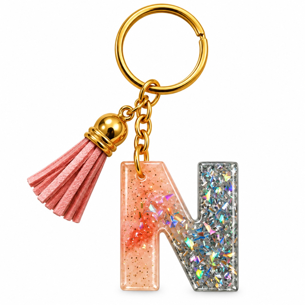 Alphabet Epoxy Resin Keychain