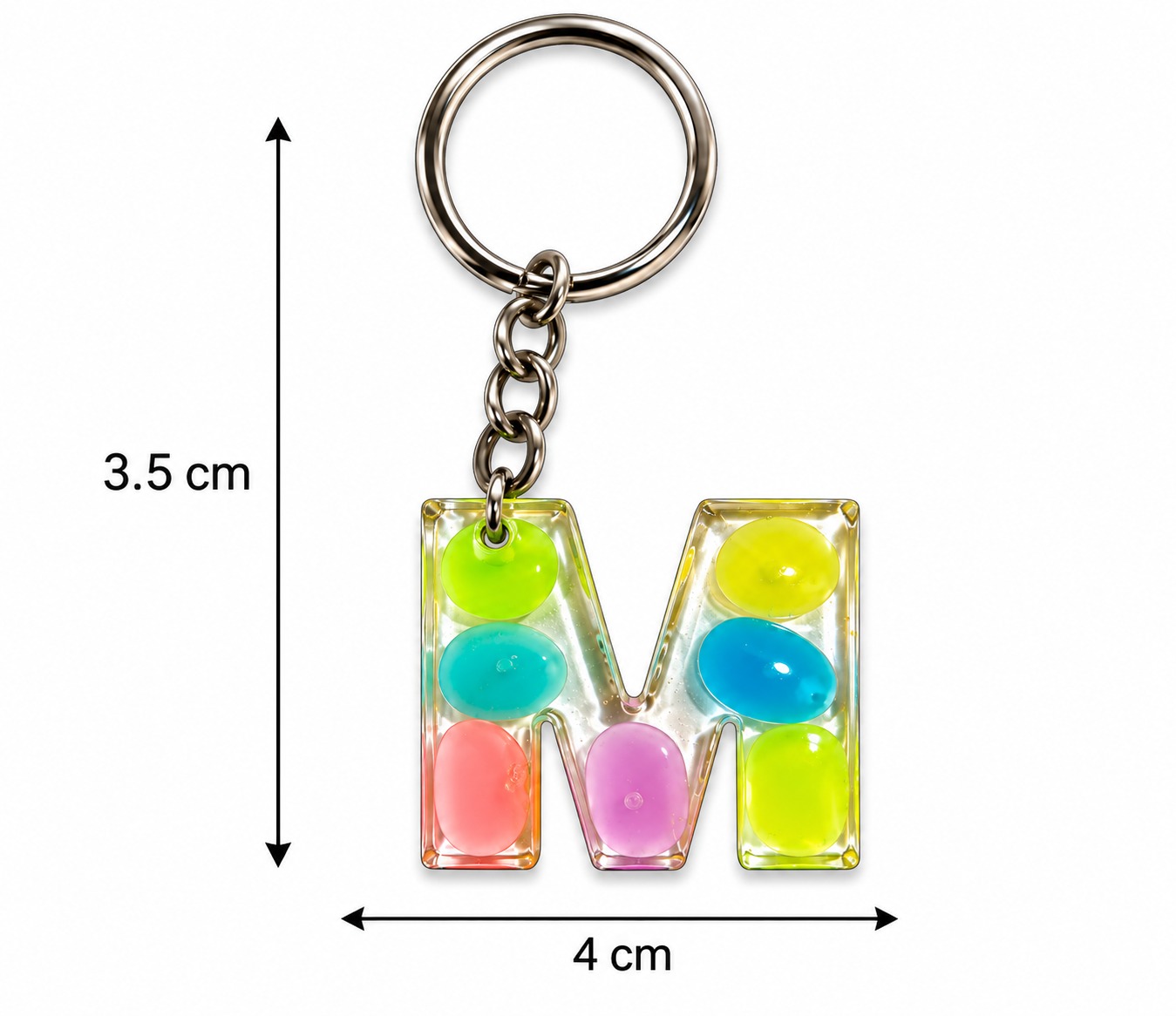 Alphabet Epoxy Resin Keychain