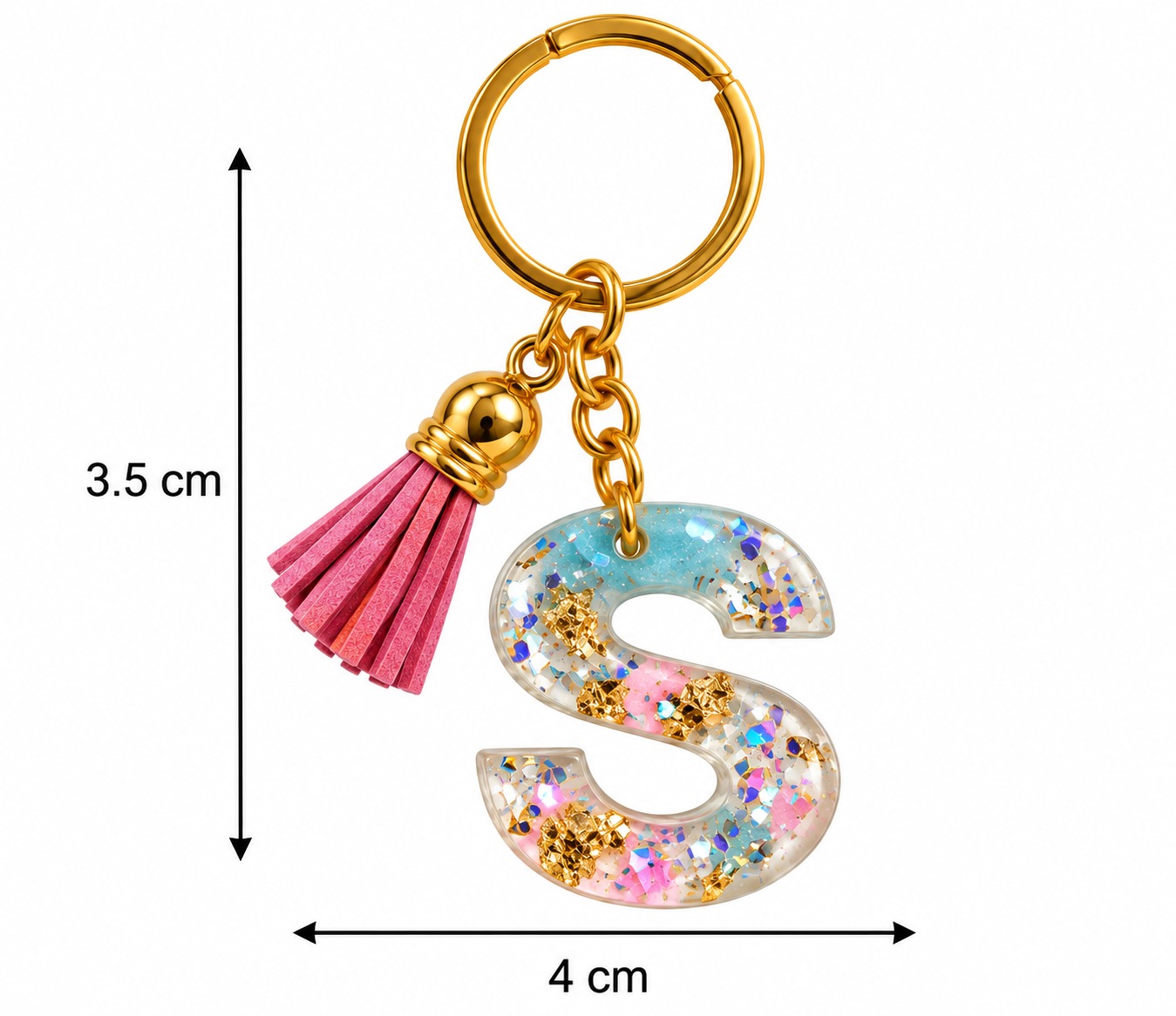 Alphabet Epoxy Resin Keychain