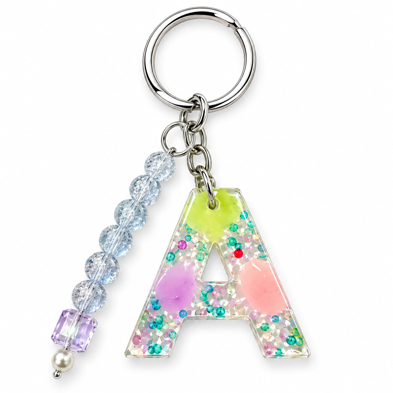 Alphabet Epoxy Resin Keychain